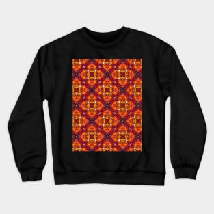 Clover Shaped Red and Orange Colored Pattern  - WelshDesignsTP005 Crewneck Sweatshirt